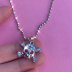 Scene Crystal Skull Necklace and Earrings Set