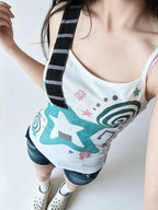 Scene Turquoise Musical-Note Print Camisole