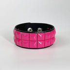 Scene Hot Pink Pyramid-Stud Adjustable Cuff Bracelet