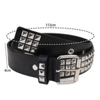 Scene Pink Leopard-Print Pyramid Stud PU Belt