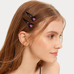 Scene Gothic Pink Skull Bow Hair Clips – Black Snap Barrettes