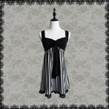Scene Black and White Striped Spaghetti-Strap Mini Dress
