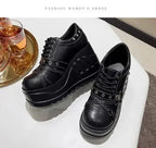 Scene Black Platform Mary Jane Shoes with Buckle and Stud Details