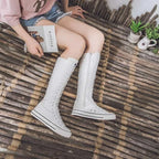 Scene Women's Knee-High Canvas Lace-Up Boots