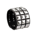 Scene Punk Pyramid Stud Leather Bracelet - 1, 2 or 3 Row