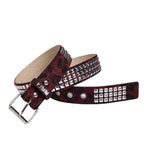 Scene Studded Animal-Print PU Belt with Pin Buckle