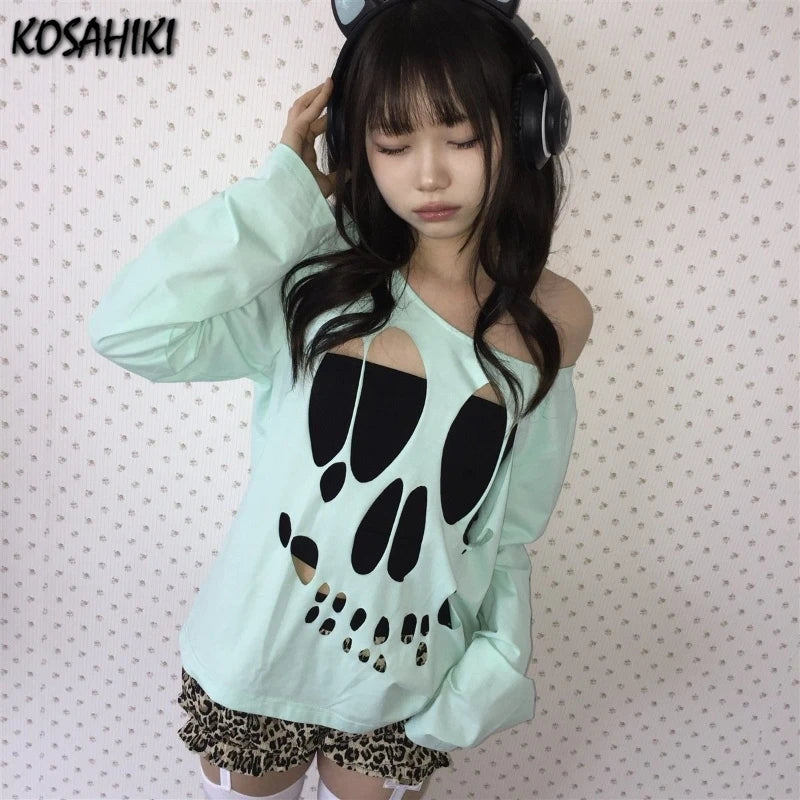 Scene Mint Green Skull Cutout Two-Piece Top Set