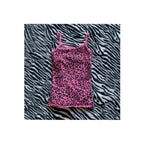Casual Pink Fitted Leopard-Print Camisole — product view