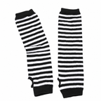 Striped Knit Fingerless Arm Warmers – 32 cm