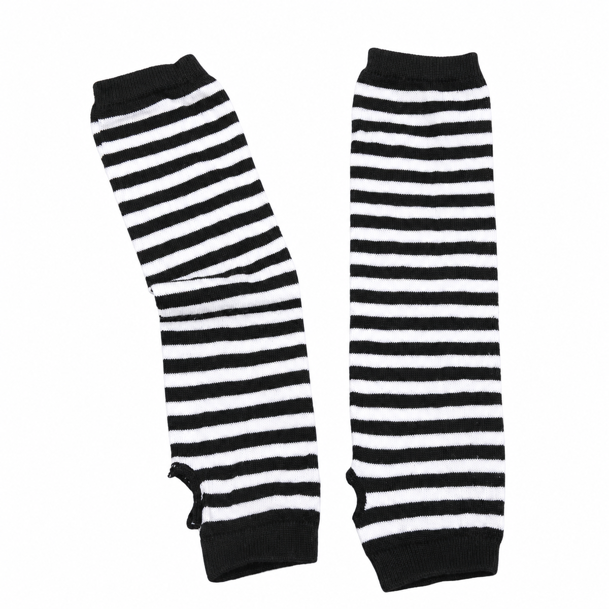 Striped Knit Fingerless Arm Warmers – 32 cm