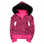 Leopard Print Hooded Zip Sweatshirt