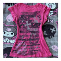 Women's Rose Y2K Fitted Print T-Shirt
