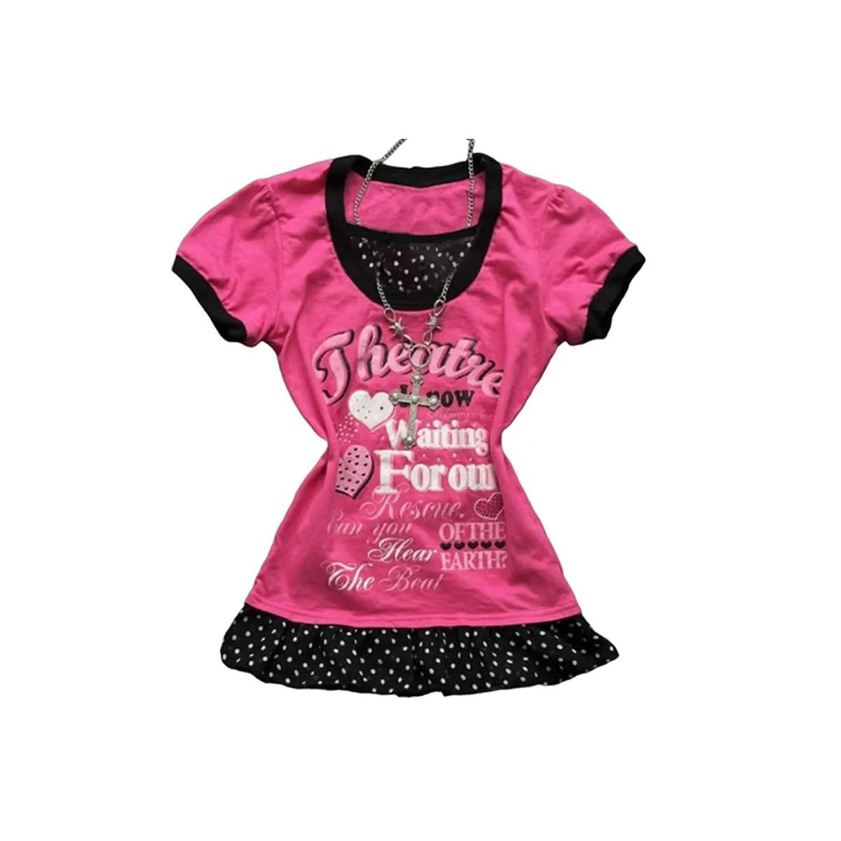 Women's Geometric Polyester T-Shirt — product view