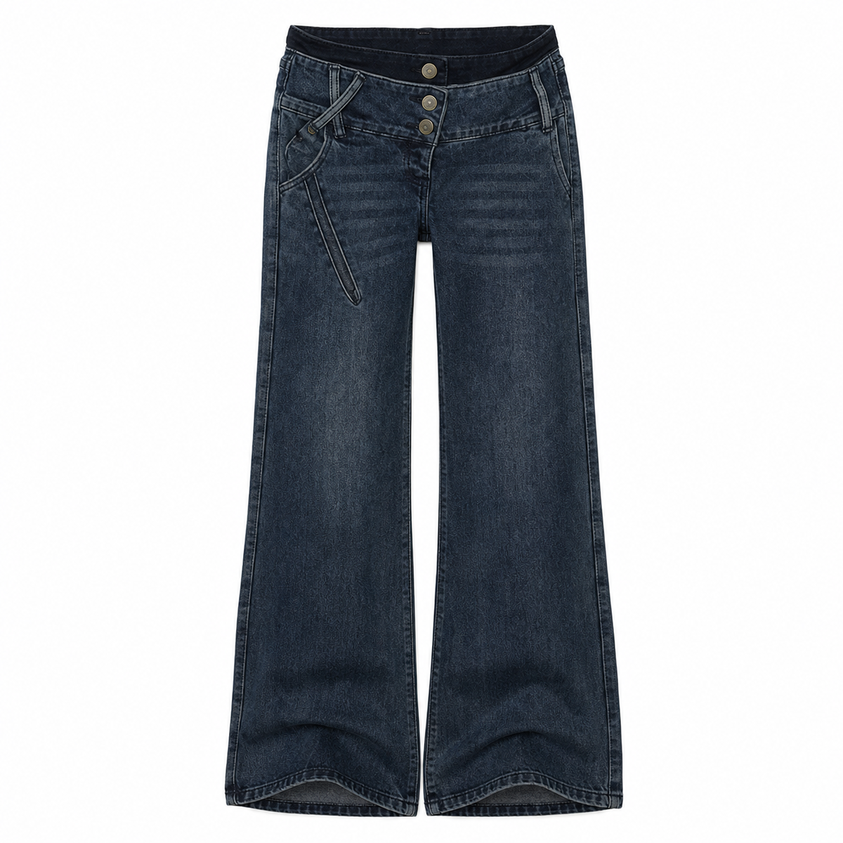 Women's Low-Rise Washed Micro-Flare Jeans