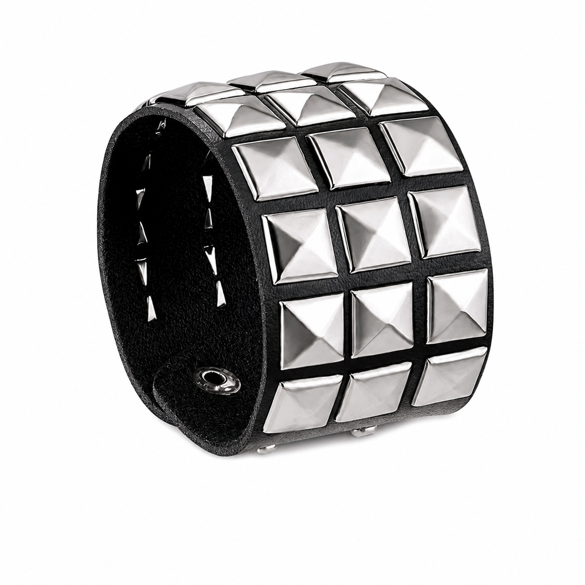 Punk Pyramid Stud Leather Bracelet - 1, 2 or 3 Row