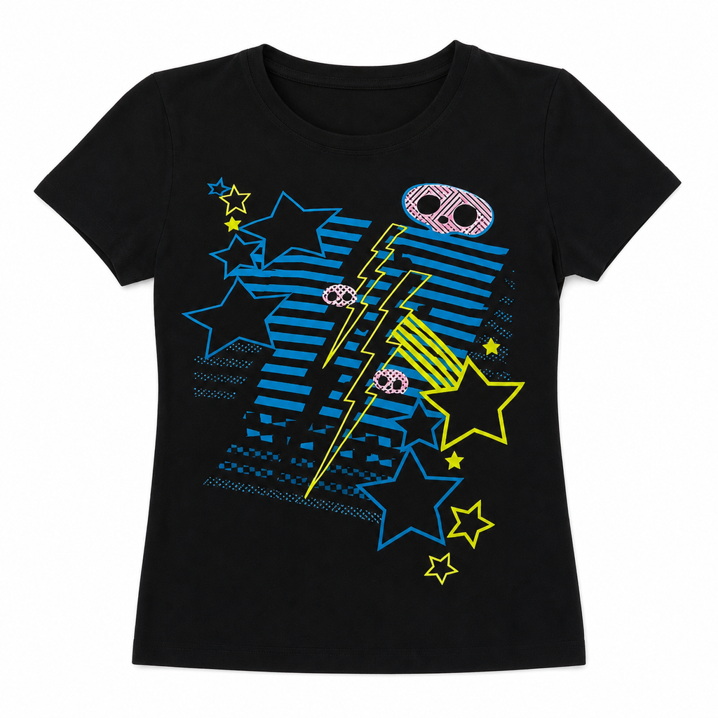 Graphic Print Black Top