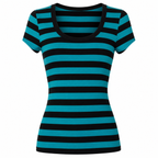 Women's Striped Slim-Fit Short-Sleeve T-Shirt