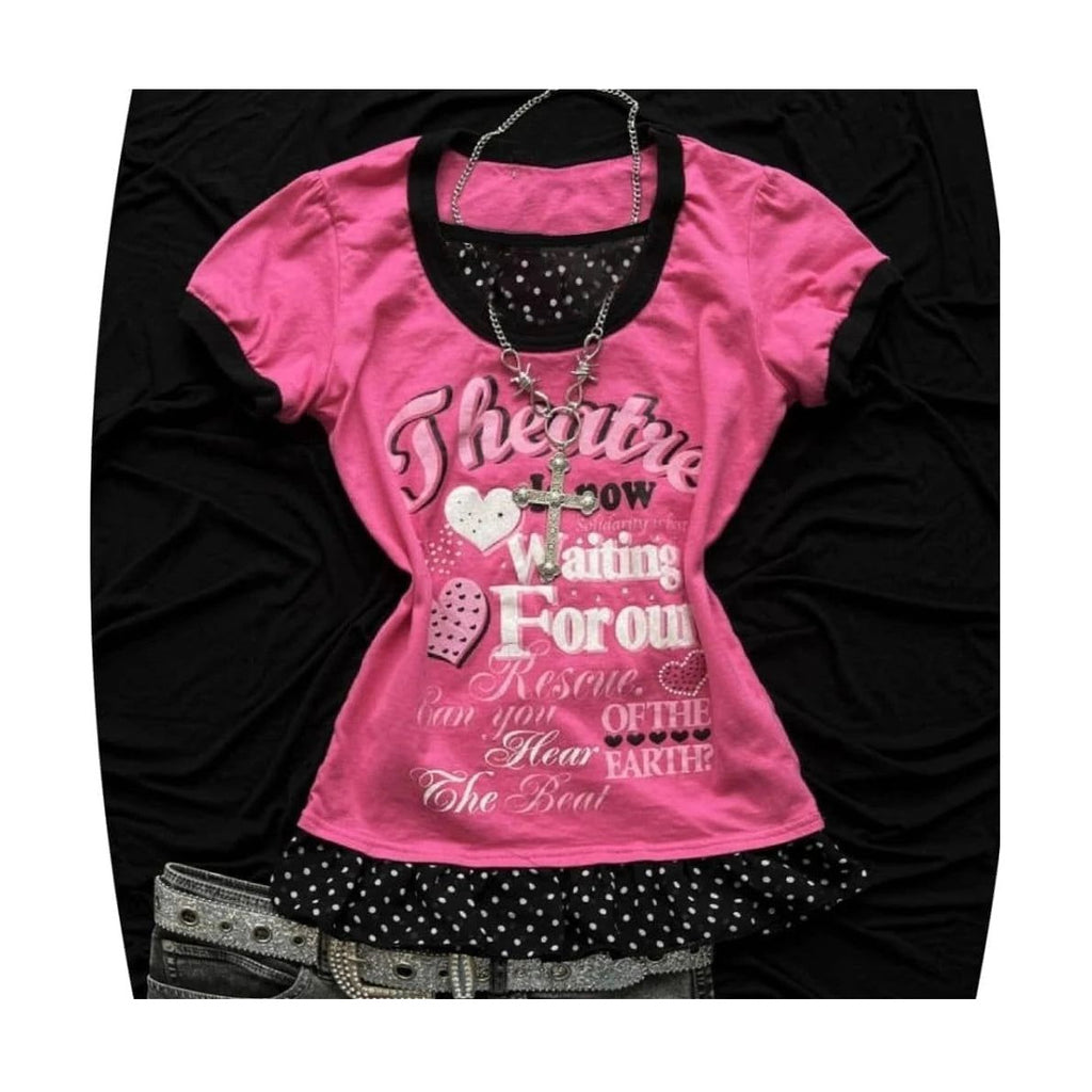 Women's Geometric Polyester T-Shirt — product view